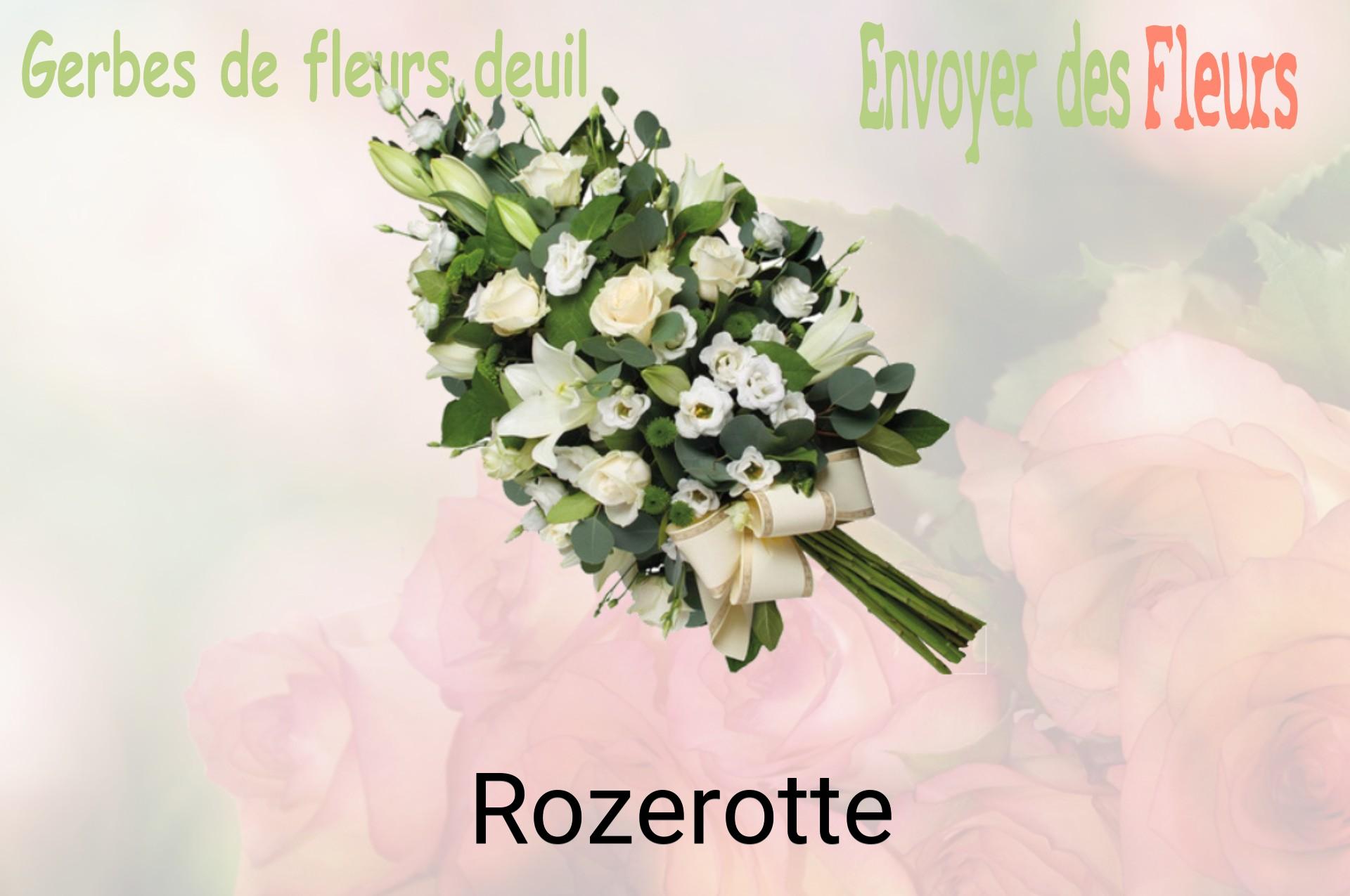 Gerbe de fleurs de deuil livrée à Rozerotte